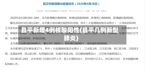 昌平新增4例核酸阳性(昌平几例新型肺炎)-第2张图片