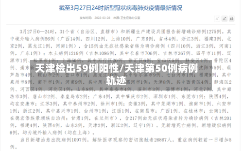 天津检出59例阳性/天津第50例病例轨迹-第2张图片