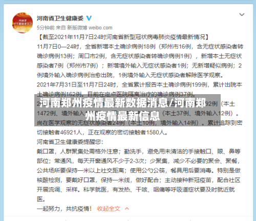 河南郑州疫情最新数据消息/河南郑州疫情最新信息