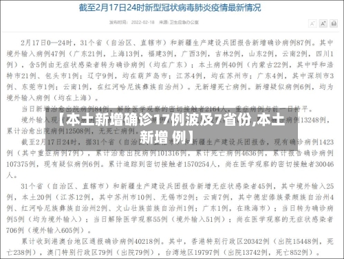 【本土新增确诊17例波及7省份,本土 新增 例】-第3张图片