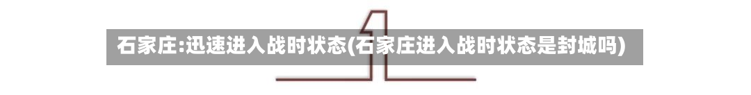 石家庄:迅速进入战时状态(石家庄进入战时状态是封城吗)