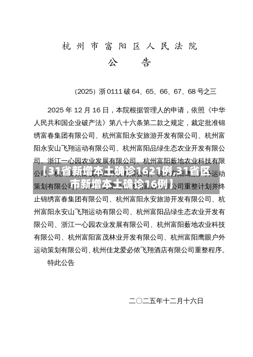 【31省新增本土确诊1621例,31省区市新增本土确诊16例】-第3张图片