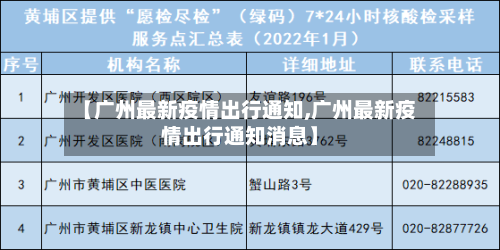 【广州最新疫情出行通知,广州最新疫情出行通知消息】