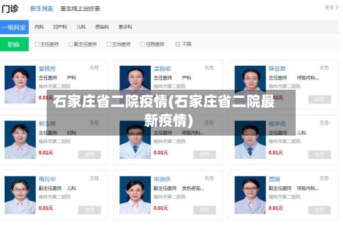 石家庄省二院疫情(石家庄省二院最新疫情)