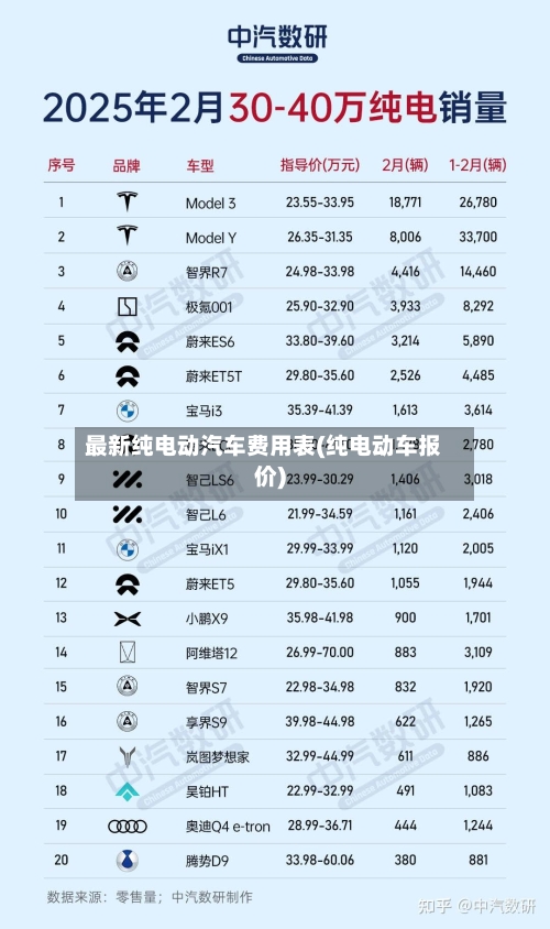 最新纯电动汽车费用表(纯电动车报价)-第2张图片